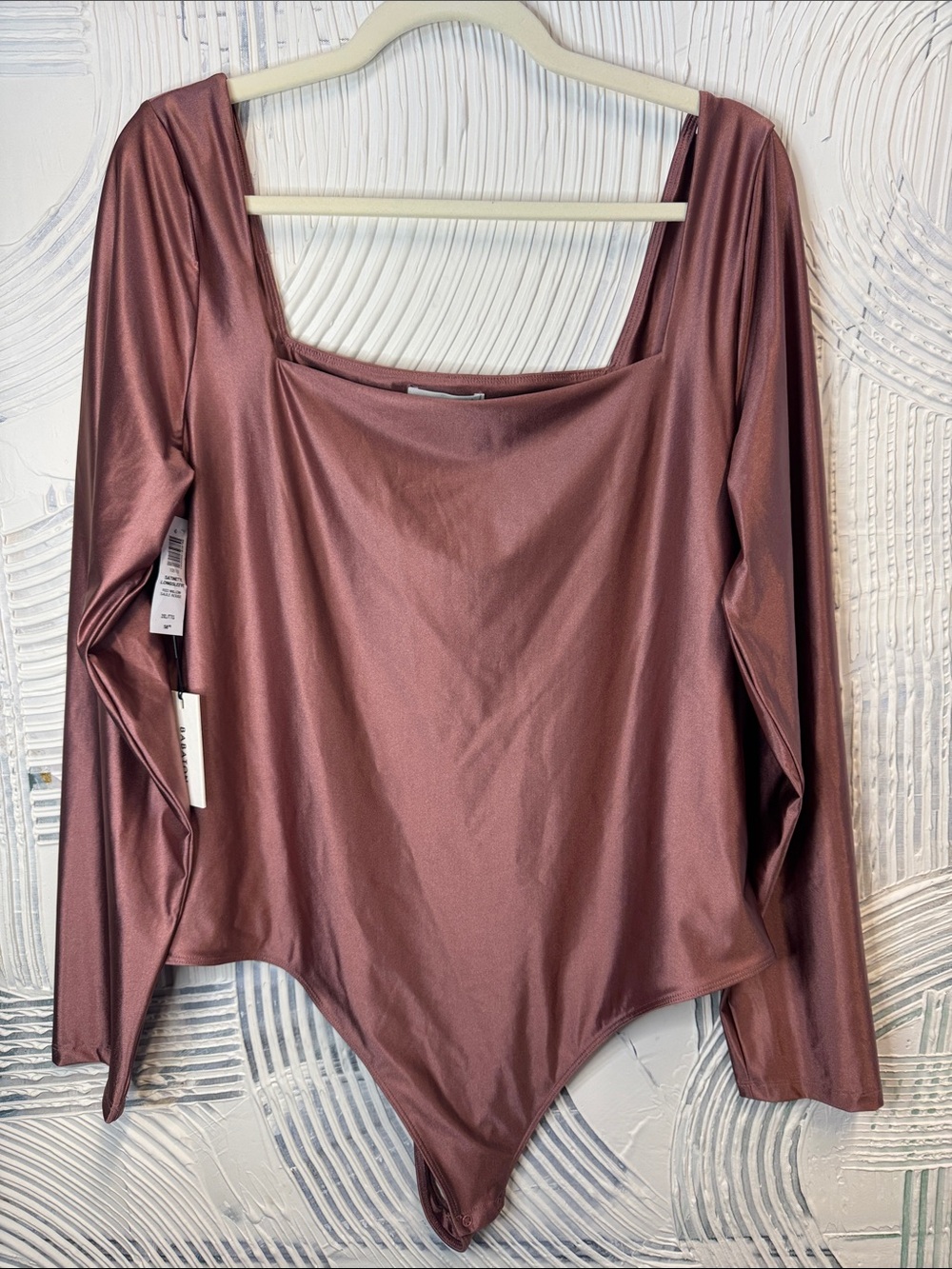 Babaton Long Sleeve Square Neck Bodysuit - Dusty Mauve N0784